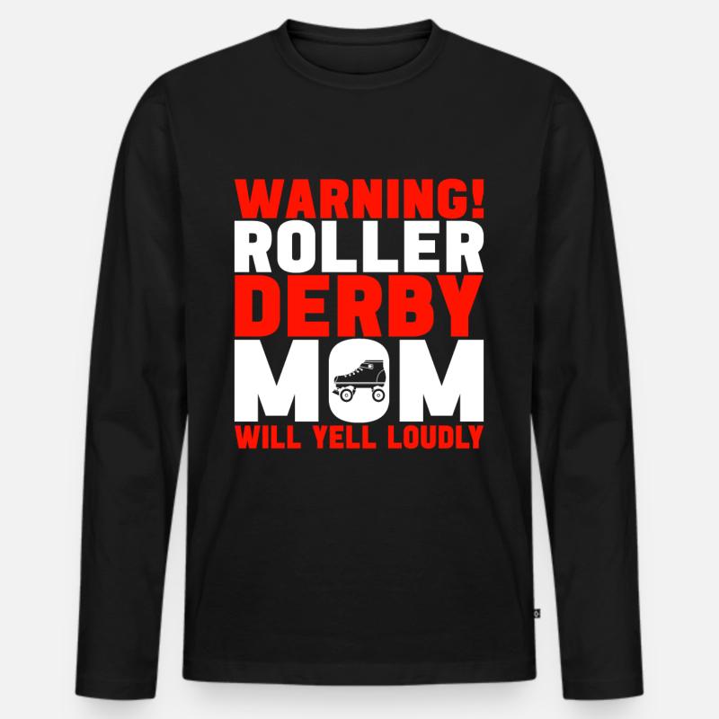 Roller Derby - Männer Premium Bio Langarmshirt - Schwarz