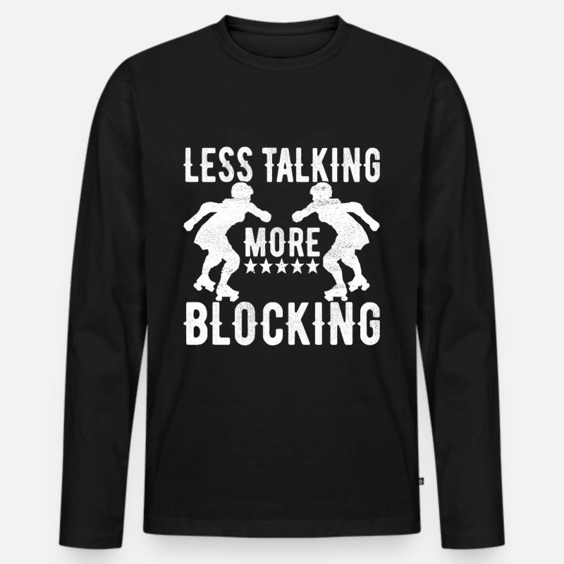 Roller Derby - Männer Premium Bio Langarmshirt - Schwarz