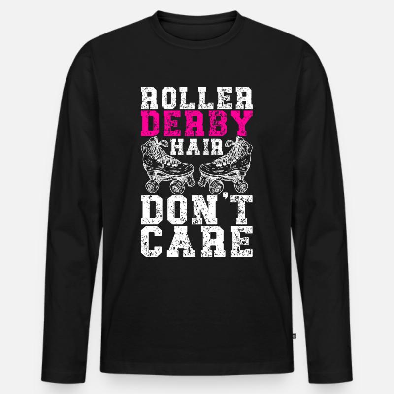 Roller Derby - Männer Premium Bio Langarmshirt - Schwarz