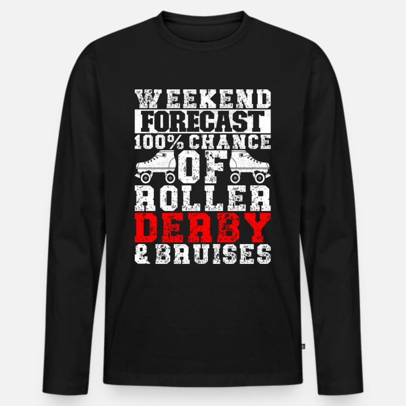 Roller Derby - Männer Premium Bio Langarmshirt - Schwarz