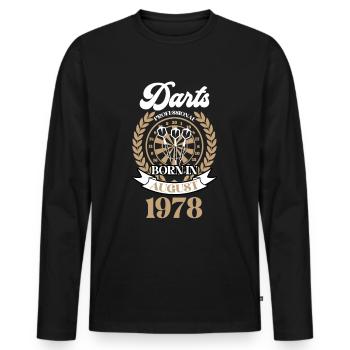 ÉDITION LIMITÉE 1978 FLÉCHETTES 46E ANNIVERSAIRE - T-shirt manches longues Premium bio Homme - noir - Devant - Nico (187cm)