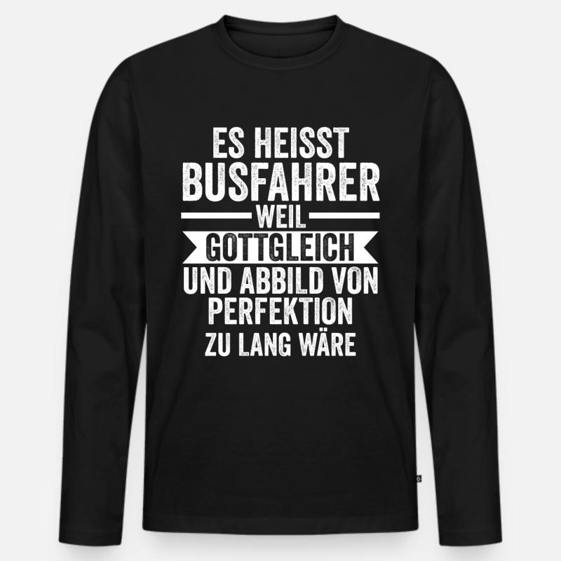 Bus Busfahrer - Männer Premium Bio Langarmshirt - Schwarz