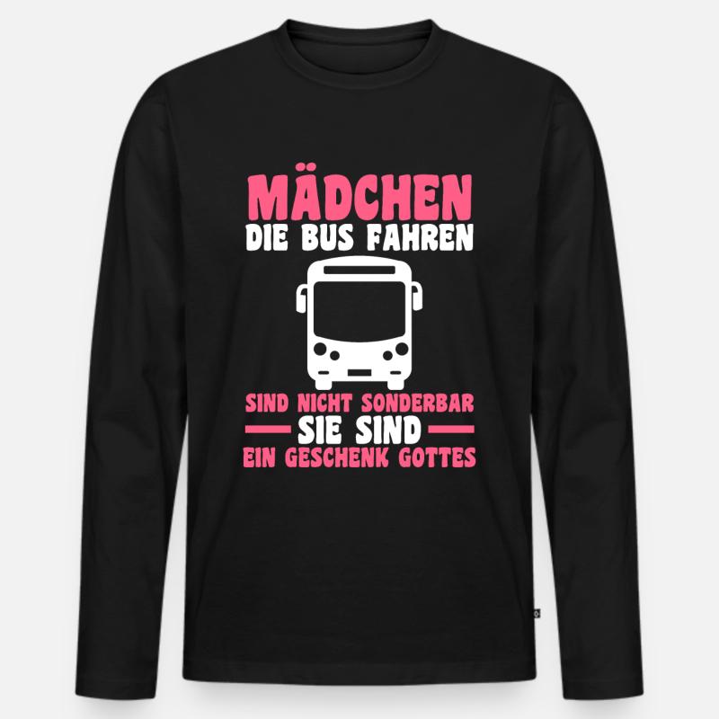Bus Busfahrer - Männer Premium Bio Langarmshirt - Schwarz