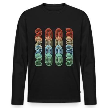 Édition limitée 2003 | Anniversaire - T-shirt manches longues Premium bio Homme - noir - Devant - Nico (187cm)