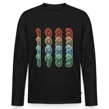 1983 Anniversaire - T-shirt manches longues Premium bio Homme - noir - Devant - Nico (187cm)