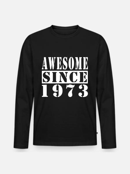Awesome Since 1973 - Männer Premium Bio Langarmshirt - Schwarz