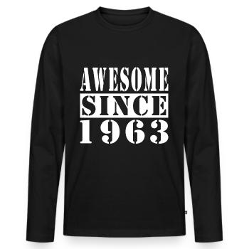 Génial depuis 1963 - T-shirt manches longues Premium bio Homme - noir - Devant - Nico (187cm)
