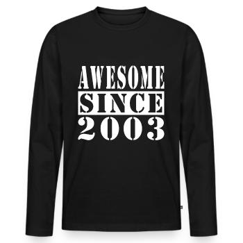 Vintage 2003 Anniversaire Rétro Vintage Cadeau - T-shirt manches longues Premium bio Homme - noir - Devant - Nico (187cm)