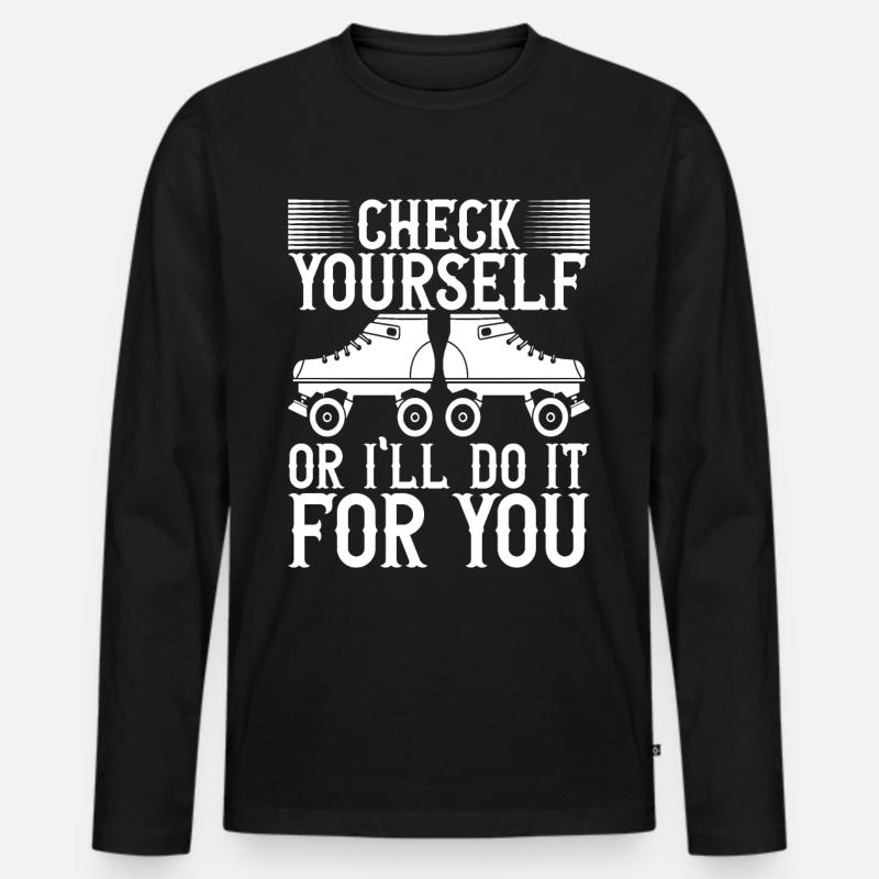 Roller Derby - Männer Premium Bio Langarmshirt - Schwarz