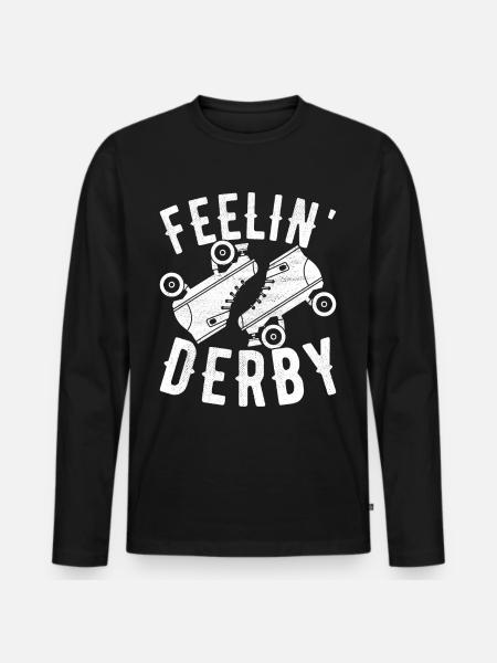 Roller Derby - Männer Premium Bio Langarmshirt - Schwarz
