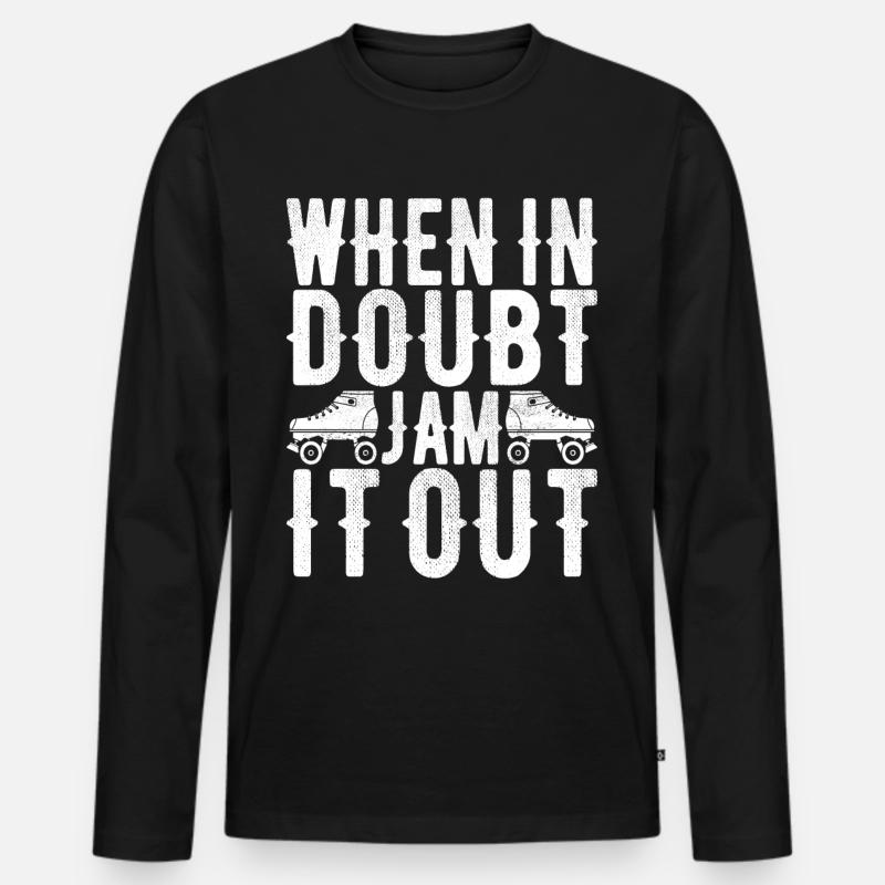 Roller Derby - Männer Premium Bio Langarmshirt - Schwarz