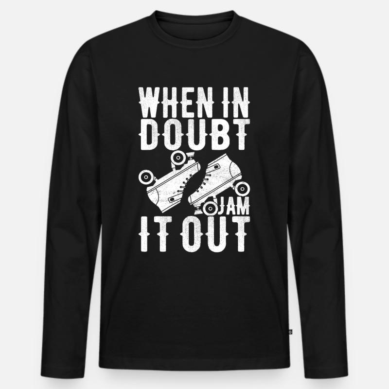 Roller Derby - Männer Premium Bio Langarmshirt - Schwarz