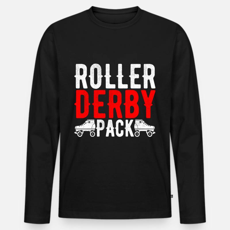 Roller Derby - Männer Premium Bio Langarmshirt - Schwarz