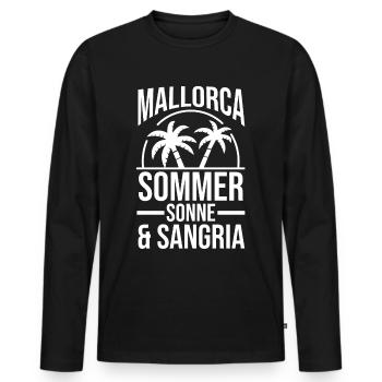 Party Urlaub Mallorca - Männer Premium Bio Langarmshirt - Schwarz - Vorne - Nico (187cm)