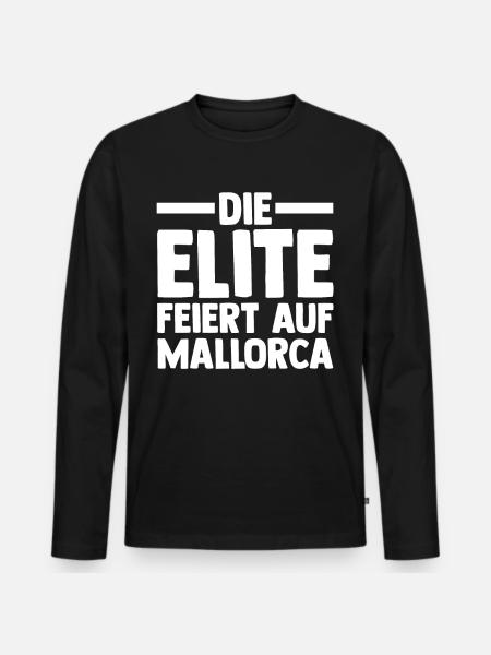 Party Urlaub Mallorca - Männer Premium Bio Langarmshirt - Schwarz