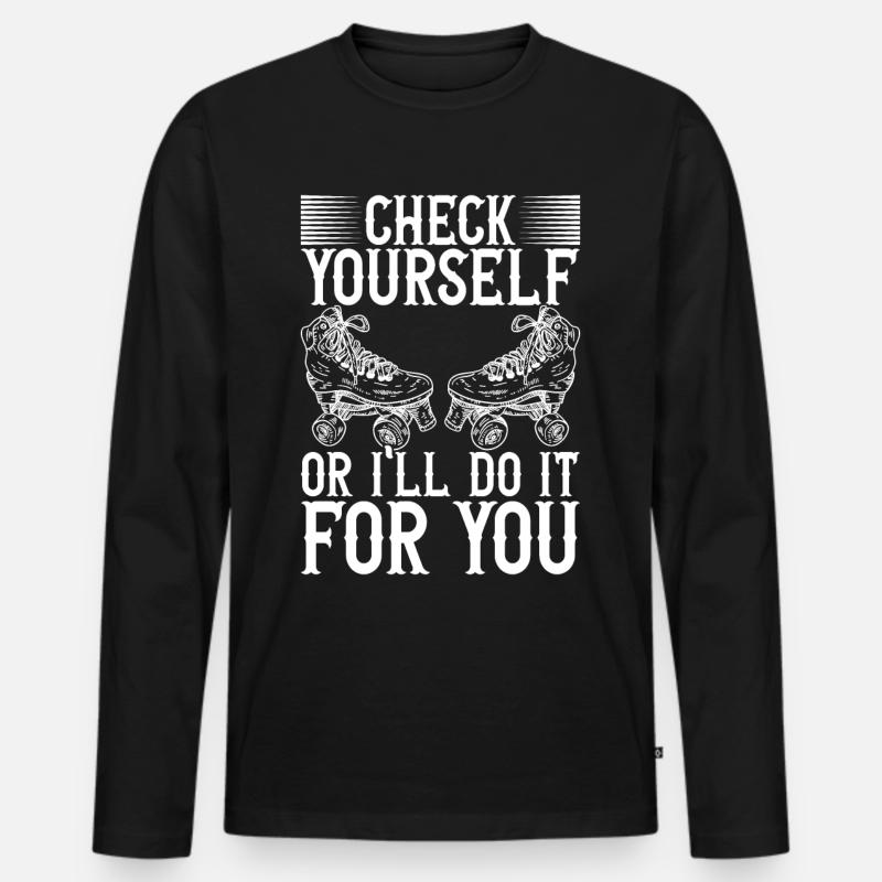 Roller Derby - Männer Premium Bio Langarmshirt - Schwarz