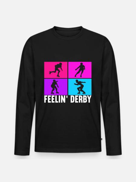 Roller Derby - Männer Premium Bio Langarmshirt - Schwarz