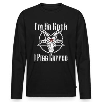 Satan Beelzebub Devil Gothic Pentagram Mystical - Men's Premium Organic Long Sleeve Shirt - black - Front - Nico (187cm)