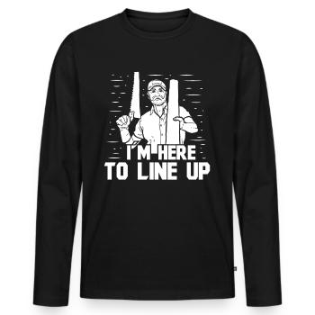 Floor installation - Men's Premium Organic Long Sleeve Shirt - black - Front - Nico (187cm)