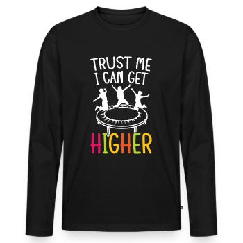 Je peux aller plus haut - T-shirt manches longues Premium bio Homme - noir - Devant - Nico (187cm)