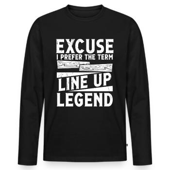 Floor installation - Men's Premium Organic Long Sleeve Shirt - black - Front - Nico (187cm)