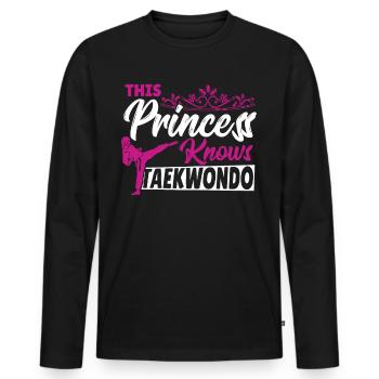 This Princess Knows Taekwondo Martial Arts TKD - Men's Premium Organic Long Sleeve Shirt - black - Front - Nico (187cm)
