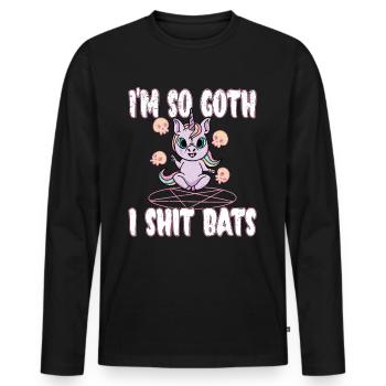 Satan Beelzebub Devil Gothic Pentagram Mystical - Men's Premium Organic Long Sleeve Shirt - black - Front - Nico (187cm)