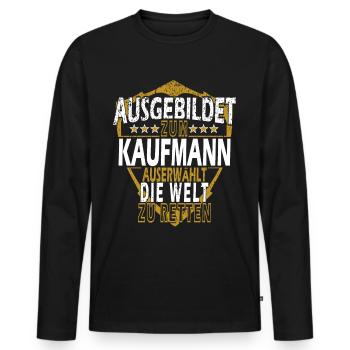 Einzelhandel Kaufmann Kauffrau lustige Verkäufer - Männer Premium Bio Langarmshirt - Schwarz - Vorne - Nico (187cm)