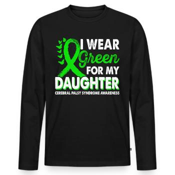 Portez du vert pour sensibiliser à la - T-shirt manches longues Premium bio Homme - noir - Devant - Nico (187cm)