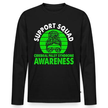 Équipe de soutien Syndrome de paralysie cérébrale - T-shirt manches longues Premium bio Homme - noir - Devant - Nico (187cm)