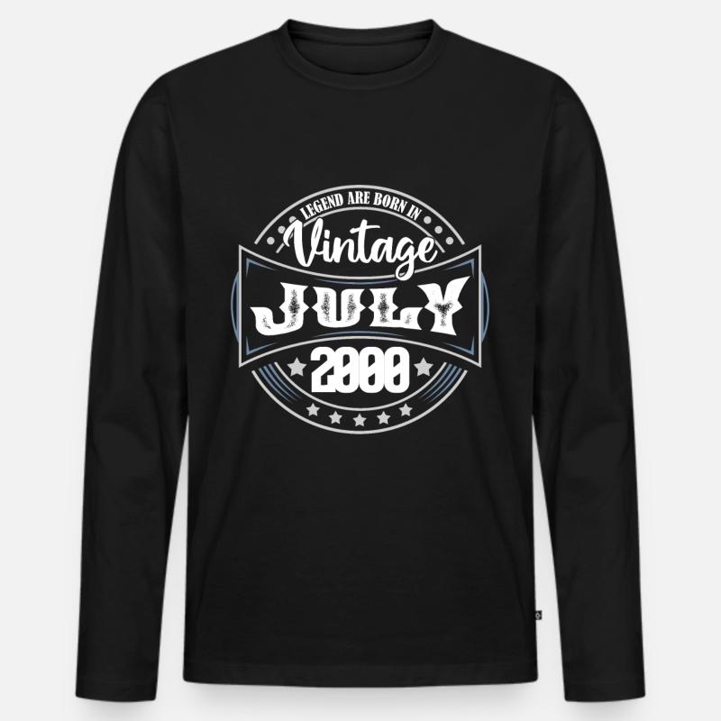 2000 Juli. Geburtstagsgeschenk Juli 2000. - Männer Premium Bio Langarmshirt - Schwarz