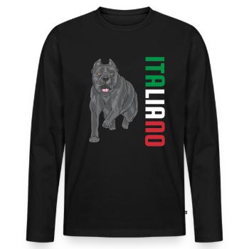 Cane Corso Italiano - Men's Premium Organic Long Sleeve Shirt - black - Front - Nico (187cm)