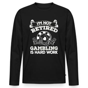 Kasino Glücksspiel Spielautomat Kartenspiel - Männer Premium Bio Langarmshirt - Schwarz - Vorne - Nico (187cm)