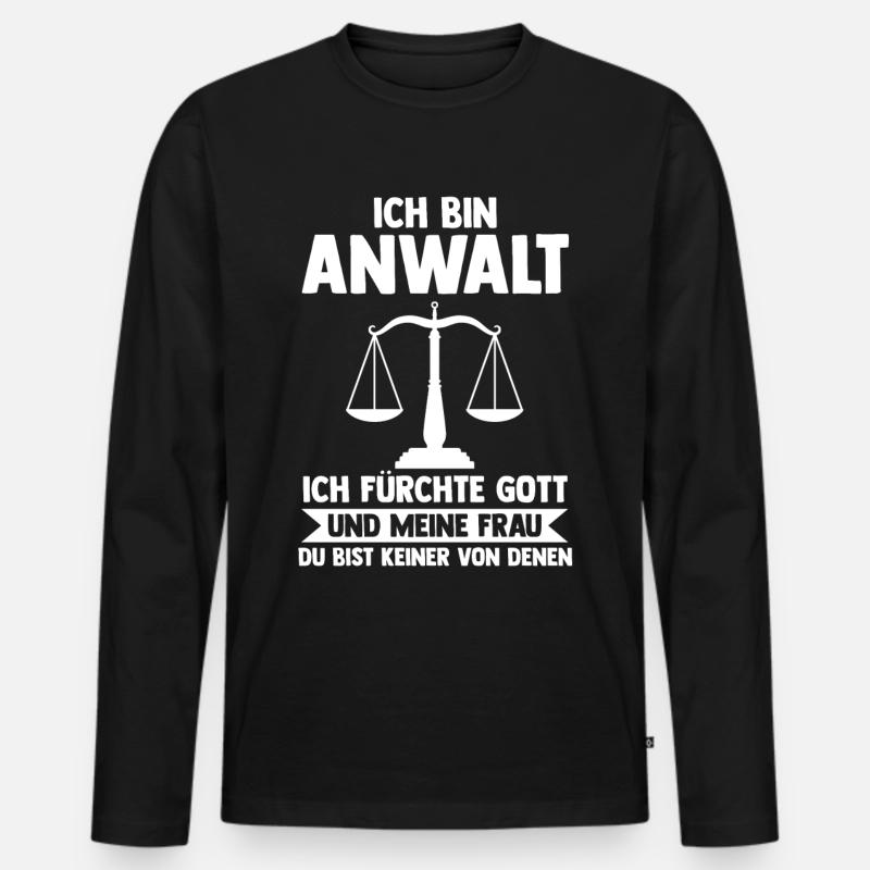 Jurist Anwalt - Männer Premium Bio Langarmshirt - Schwarz