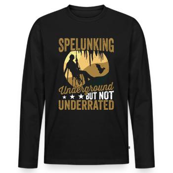 Höhlenforschung Unterirdische Höhle Erkundung - Männer Premium Bio Langarmshirt - Schwarz - Vorne - Nico (187cm)