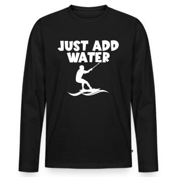 Water Skiing - Men's Premium Organic Long Sleeve Shirt - black - Front - Nico (187cm)