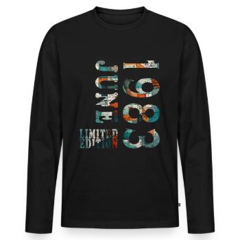 Date de naissance : Juin 1983 - Edition Limitée Rétro - T-shirt manches longues Premium bio Homme - noir - Devant - Nico (187cm)
