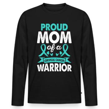 Mother of cervical warrior - Men's Premium Organic Long Sleeve Shirt - black - Front - Nico (187cm)