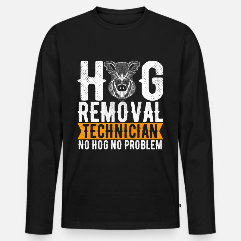Jäger Wildschwein Jagen - Männer Premium Bio Langarmshirt - Schwarz