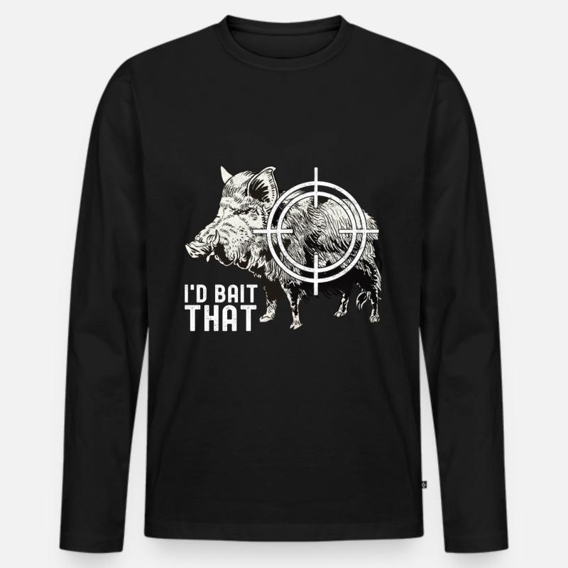 Jäger Wildschwein Jagen - Männer Premium Bio Langarmshirt - Schwarz