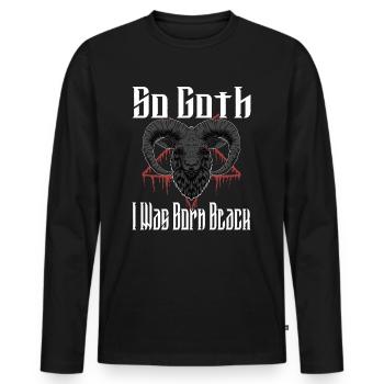 Satan Belzébuth Diable Gothique Pentagramme Mystique - T-shirt manches longues Premium bio Homme - noir - Devant - Nico (187cm)