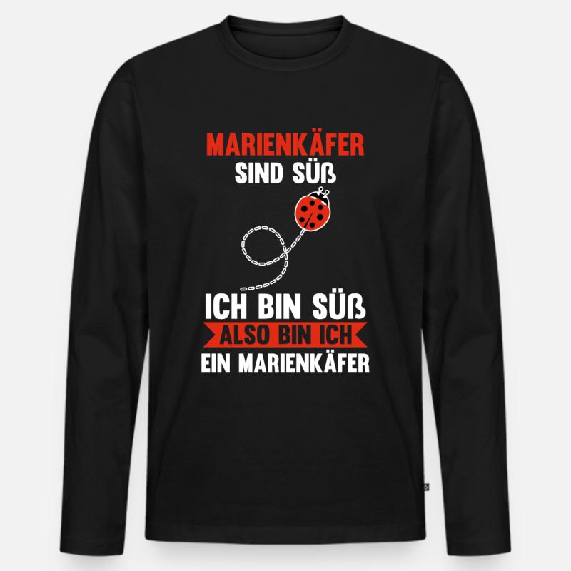 Marienkäfer - Männer Premium Bio Langarmshirt - Schwarz