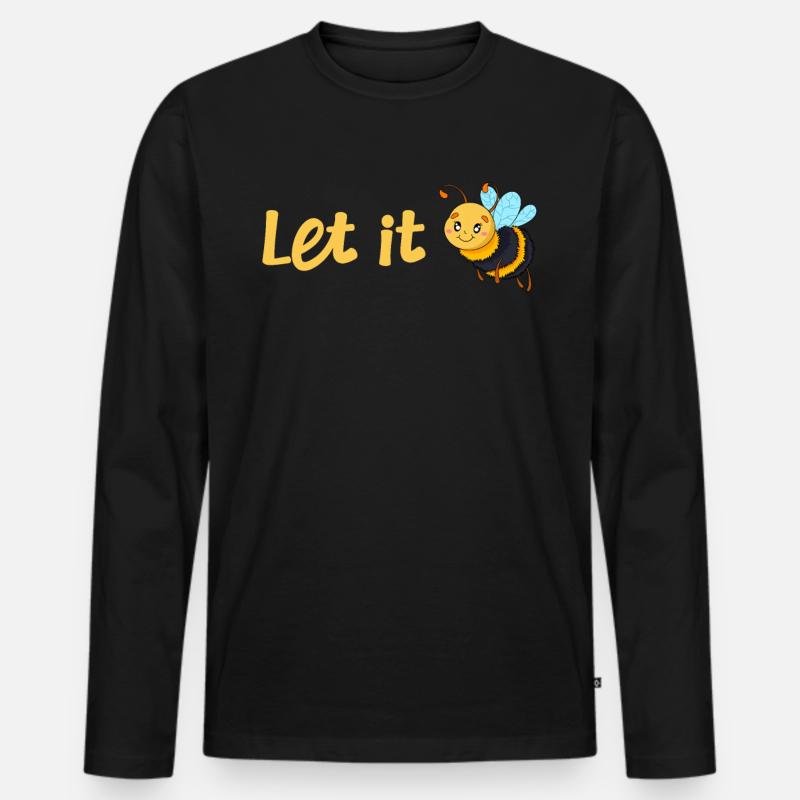 Let it Bee - Männer Premium Bio Langarmshirt - Schwarz