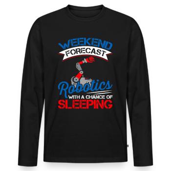 Wochenend-prognose Robotik-liebhaber - Männer Premium Bio Langarmshirt - Schwarz - Vorne - Nico (187cm)