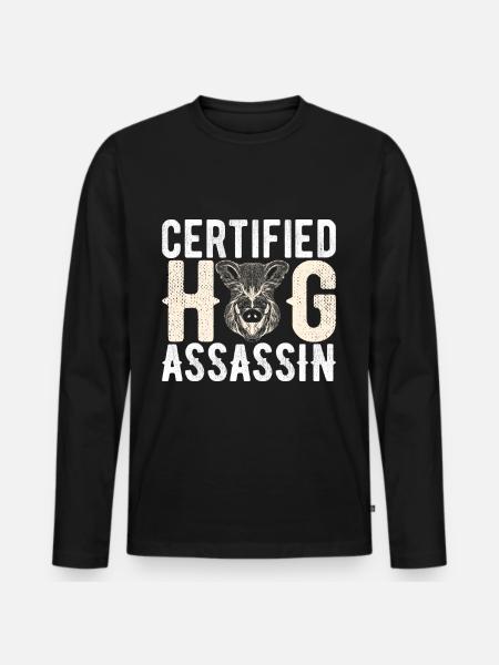 Chasseurs Chasse au sanglier - T-shirt manches longues Premium bio Homme - noir