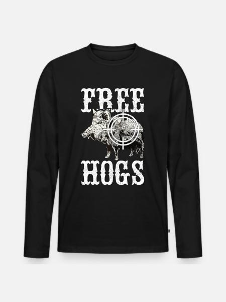 Chasseurs Chasse au sanglier - T-shirt manches longues Premium bio Homme - noir