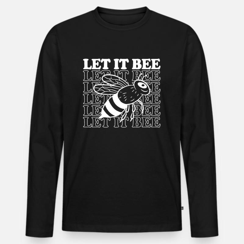 Let it Bee - Männer Premium Bio Langarmshirt - Schwarz