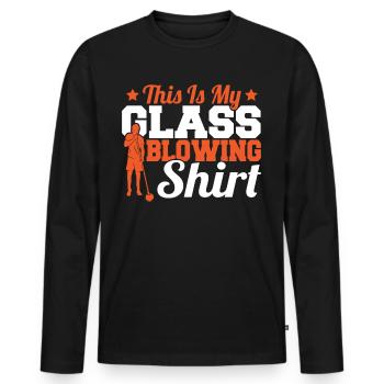 This Is My Glassblowing Shirt Glassblower Glass - Men's Premium Organic Long Sleeve Shirt - black - Front - Nico (187cm)