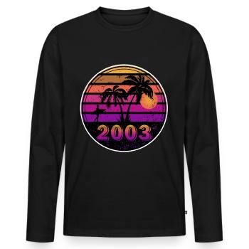 Jahrgang 2003 - Männer Premium Bio Langarmshirt - Schwarz - Vorne - Nico (187cm)