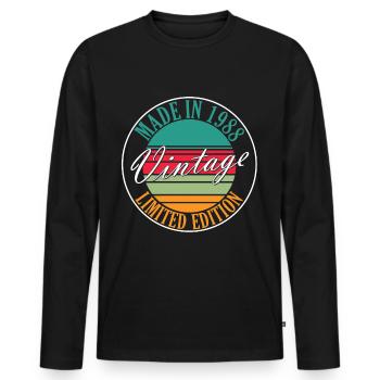 Birthday present born in 1988 - Men's Premium Organic Long Sleeve Shirt - black - Front - Nico (187cm)